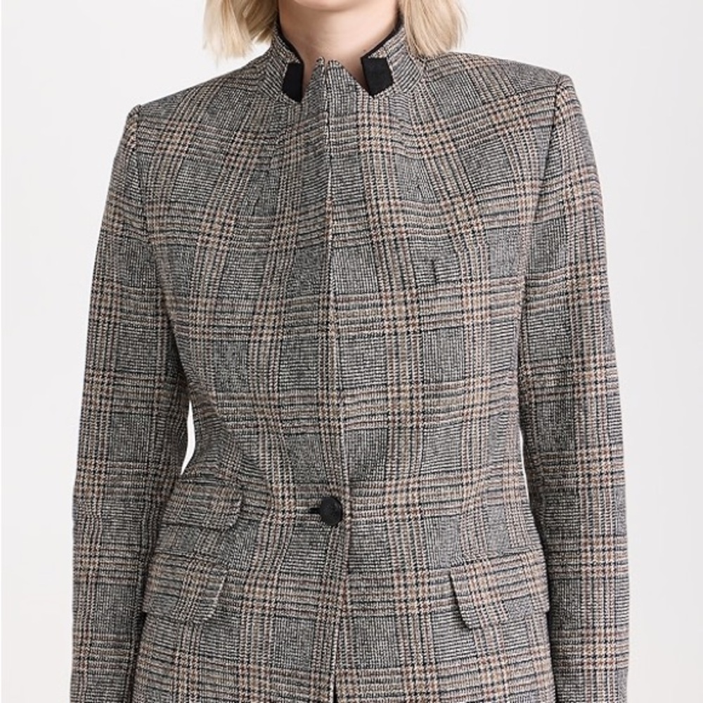 Rag & Bone Paloma Women's Plaid Blazer Jacket - Black and Brown Sz 2